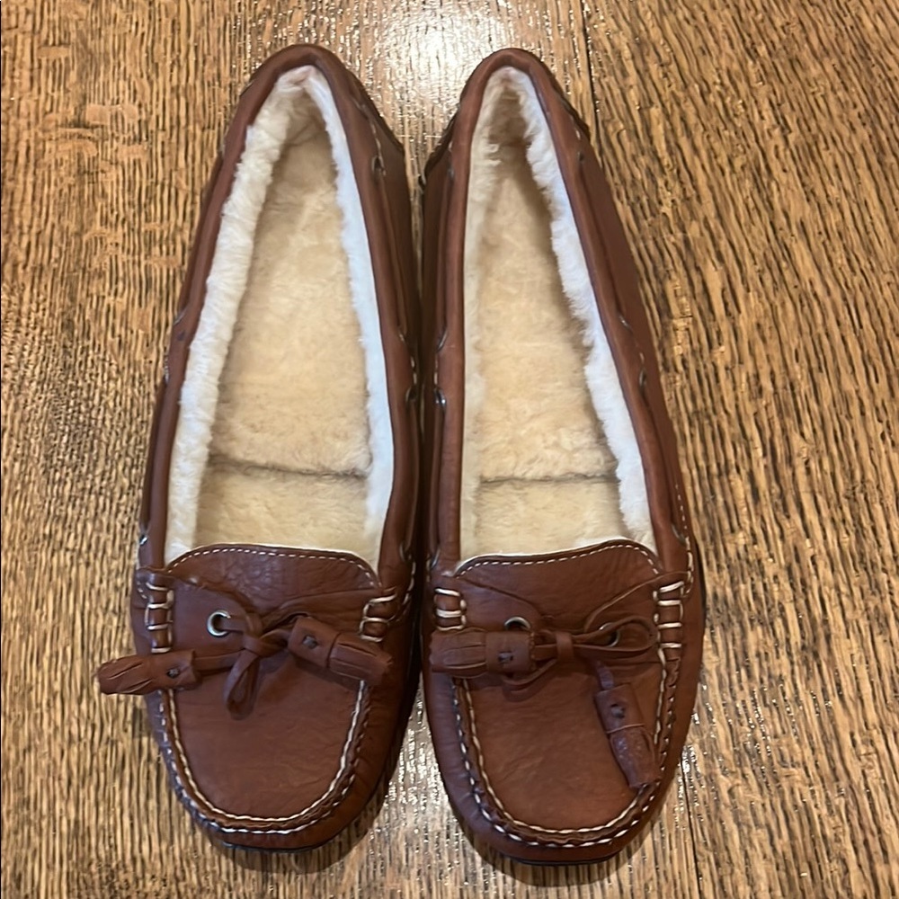 L.L. Bean Brown Moccasins with Plush Lining